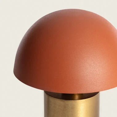 MERZARO metalen tafellamp met halfbolvormige kap 32 cm in terracotta, afbeelding 3
