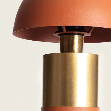 MERZARO metalen tafellamp met halfbolvormige kap 32 cm in terracotta, afbeelding 5