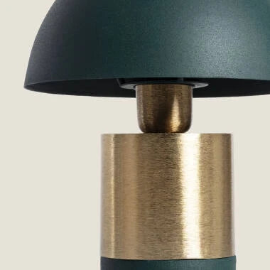 MERZARO metalen tafellamp met halfbolvormige kap 32 cm in donkergroen, afbeelding 5
