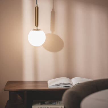MURVANO hanglamp goud, zijaanzicht