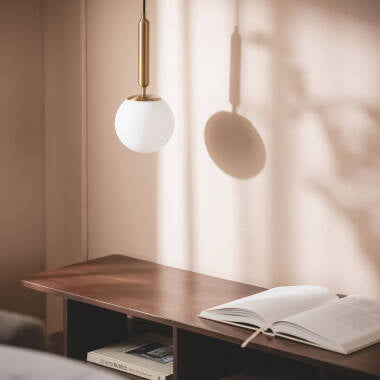 MURVANO hanglamp goud, detail van de fitting