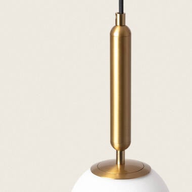 MURVANO hanglamp goud in een interieur