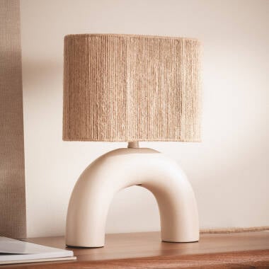 NORZARO tafellamp van keramiek met touw 26 cm, afbeelding 3