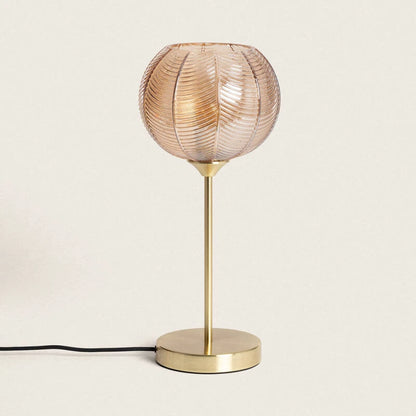 PELGARO tafellamp met glazen bolkap 45,5 cm in amber, afbeelding 1