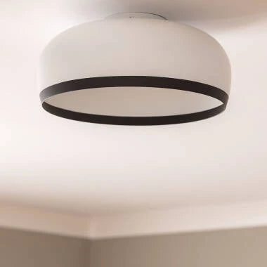 HANVARO halfronde plafondlamp van aluminium in wit, foto 2