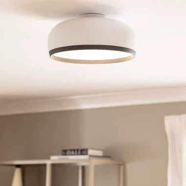 HANVARO halfronde plafondlamp van aluminium in wit, foto 3