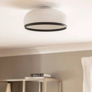 HANVARO halfronde plafondlamp van aluminium in wit, foto 4
