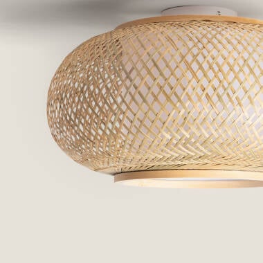 TANSARO ronde plafondlamp van bamboe 40 cm, afbeelding 5