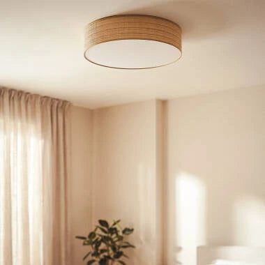 CAMBRANO ronde plafondlamp van raffia