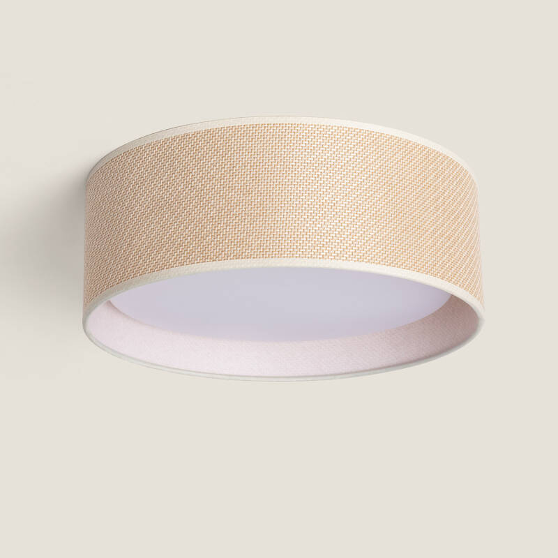 BARTARO ronde plafondlamp van rotan 36 cm in natuurlijk