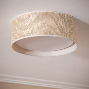 BARTARO ronde plafondlamp van rotan 36 cm, afbeelding 2