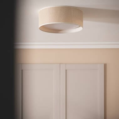 BARTARO ronde plafondlamp van rotan 36 cm, afbeelding 4