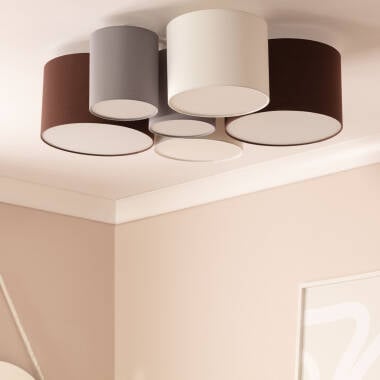 KLIMARO plafondlamp met zes textielen kappen, meerkleurig, foto 2