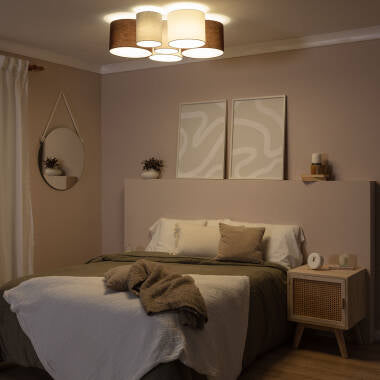 KLIMARO plafondlamp met zes textielen kappen, meerkleurig, foto 3