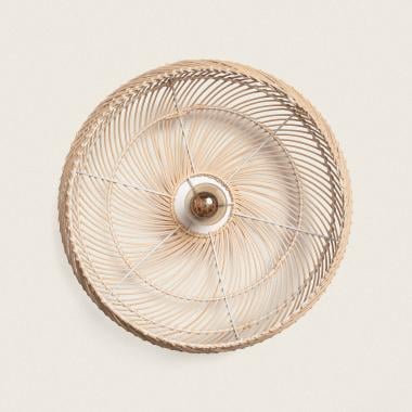 MARTARO ronde plafondlamp van gevlochten bamboe 40 cm, afbeelding 2