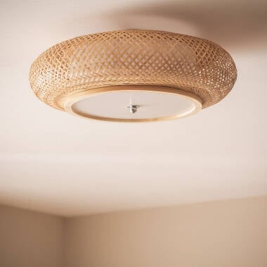 TRULIVO plafondlamp van bamboe in natuurlijk