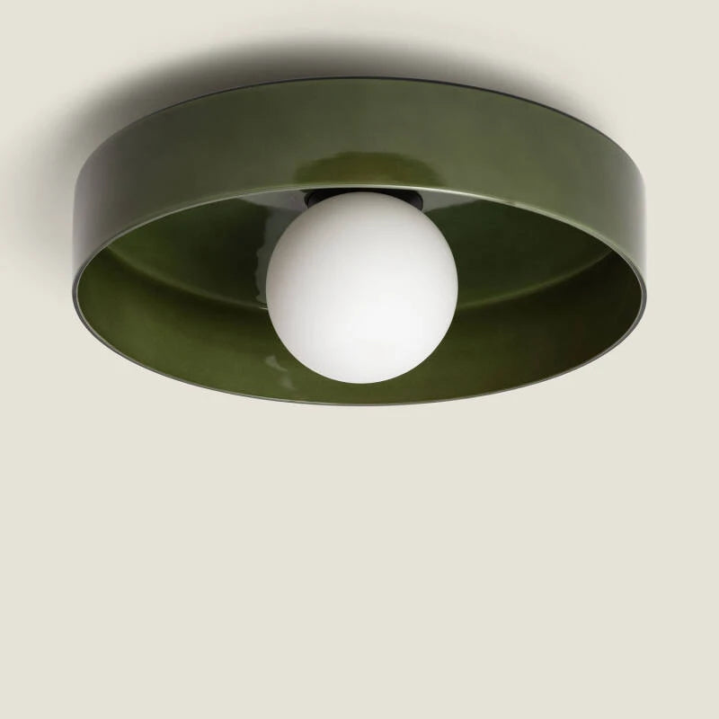 ROVNIVO groene glazen plafondlamp, afbeelding 1