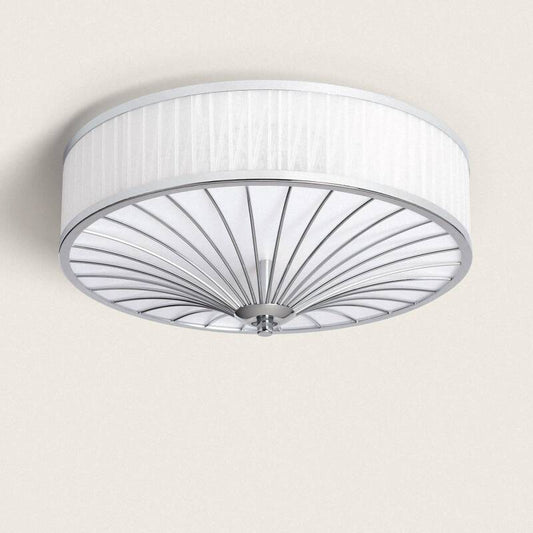 GANSARO cilindrische plafondlamp van metaal 40 cm in chroom