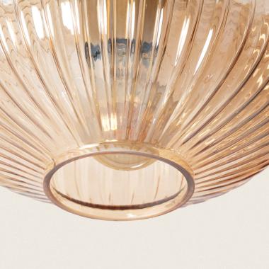 LOMTIVO plafondlamp van metaal met amberkleurige glazen kap, afbeelding 5