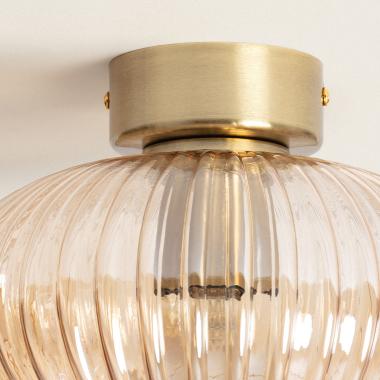 LOMTIVO plafondlamp van metaal met amberkleurige glazen kap, afbeelding 4