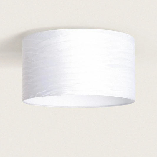 GRUSTARO ronde plafondlamp met witte stoffen kap