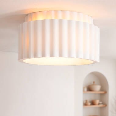 XENDIVO witte gipsen plafondlamp met dubbele kolom, afbeelding 2