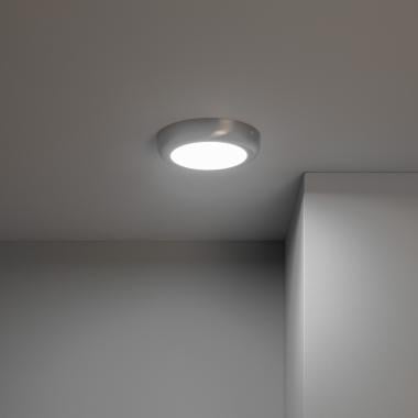 TENVIVO platte ronde LED plafondlamp van aluminium in zilver