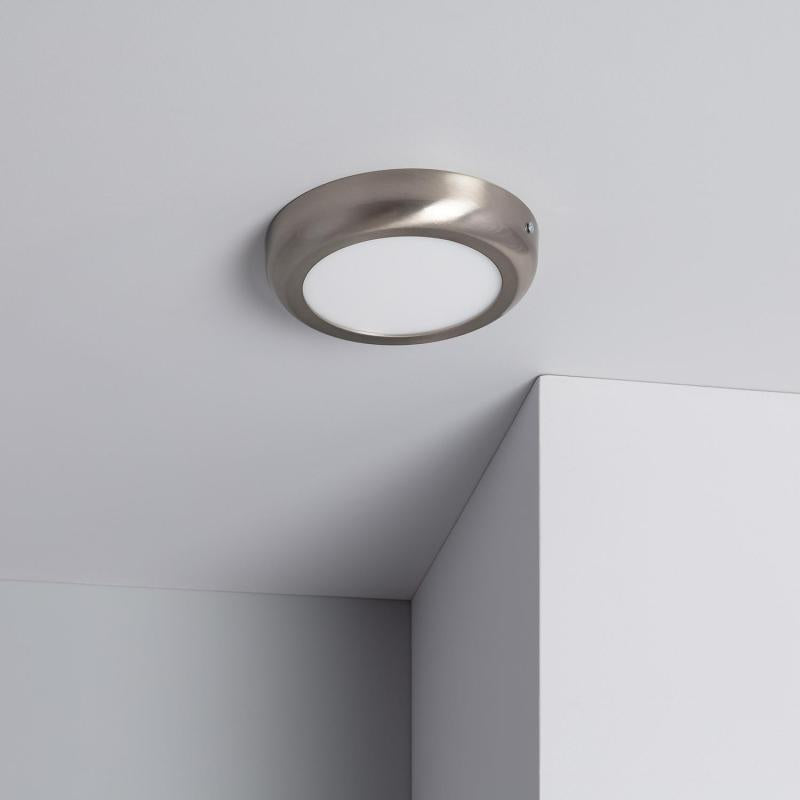 TENVIVO platte ronde LED plafondlamp van aluminium in zilver