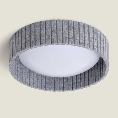 WOSTARO ronde grijze LED plafondlamp met viltafwerking