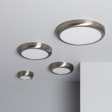 NERKIVO platte ronde LED plafondlamp van aluminium in zilver