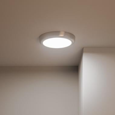 NERKIVO platte ronde LED plafondlamp van aluminium in zilver