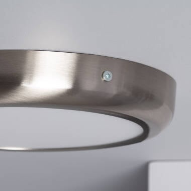 NERKIVO platte ronde LED plafondlamp van aluminium in zilver