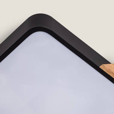 ORVIVO vierkante LED plafondlamp met houten rand, afbeelding 11