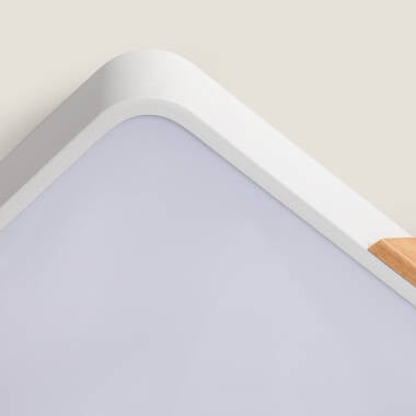 ORVIVO vierkante LED plafondlamp met houten rand, afbeelding 4