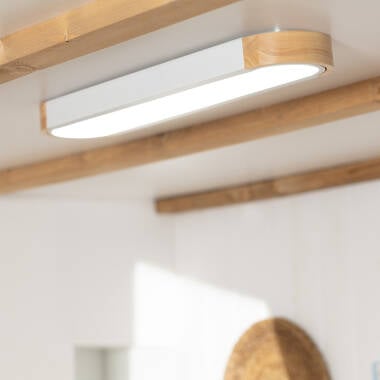 VERDIVO langwerpige LED plafondlamp van hout en aluminium, afbeelding 3
