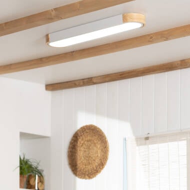 VERDIVO langwerpige LED plafondlamp van hout en aluminium, afbeelding 2