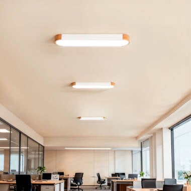 VERDIVO langwerpige LED plafondlamp van hout en aluminium, afbeelding 5