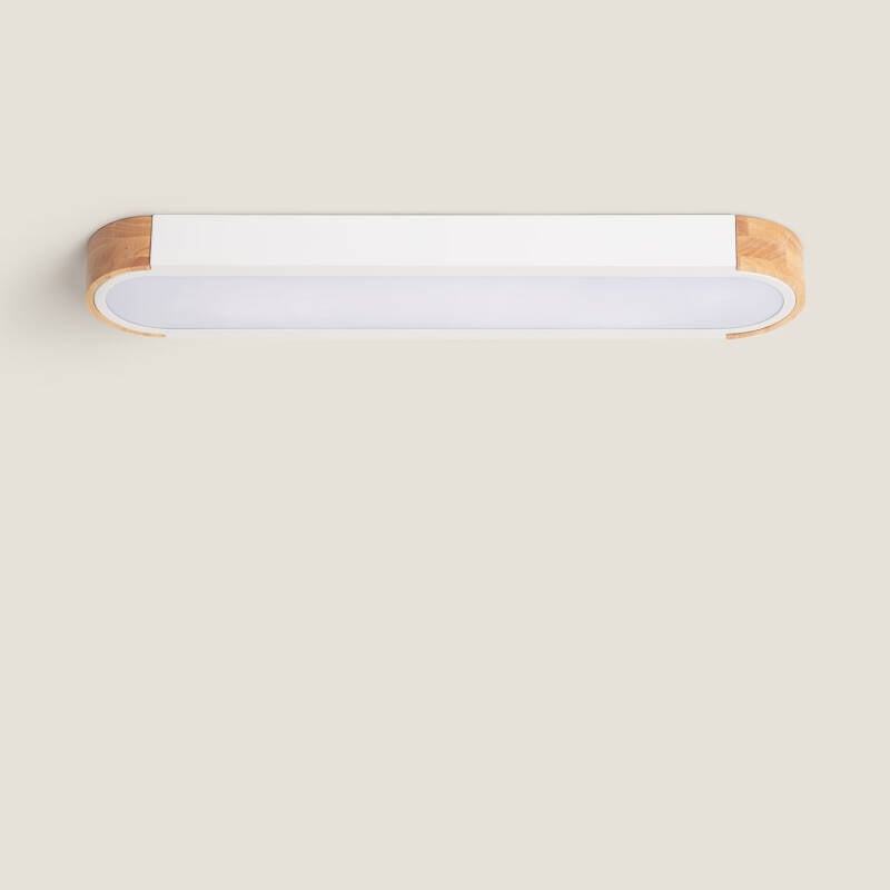 VERDIVO langwerpige LED plafondlamp van hout en aluminium, afbeelding 1