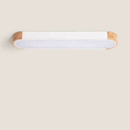 VERDIVO langwerpige LED plafondlamp van hout en aluminium, afbeelding 1