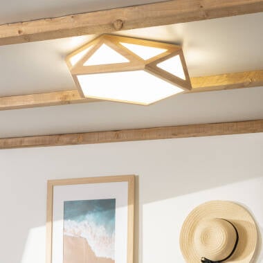 Lutaro plafondlamp in hout, afbeelding 2