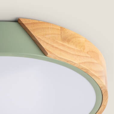 WIRMIVO ronde LED plafondlamp met houten rand, afbeelding 17