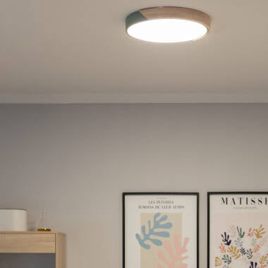 WIRMIVO ronde LED plafondlamp met houten rand, afbeelding 15
