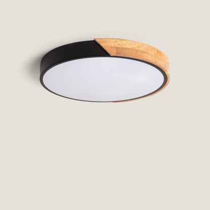 WIRMIVO ronde LED plafondlamp met houten rand, afbeelding 7