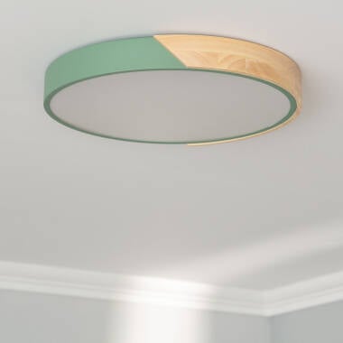 WIRMIVO ronde LED plafondlamp met houten rand, afbeelding 14