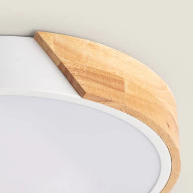 WIRMIVO ronde LED plafondlamp met houten rand, afbeelding 5