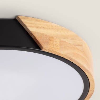 WIRMIVO ronde LED plafondlamp met houten rand, afbeelding 10