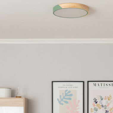 WIRMIVO ronde LED plafondlamp met houten rand, afbeelding 16