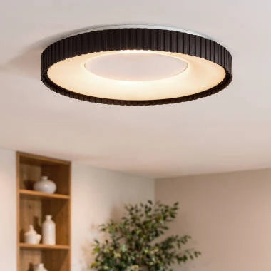 SALBRANO ronde LED plafondlamp van metaal in zwart