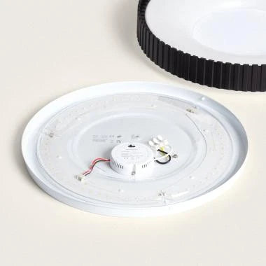 SALBRANO ronde LED plafondlamp van metaal in zwart