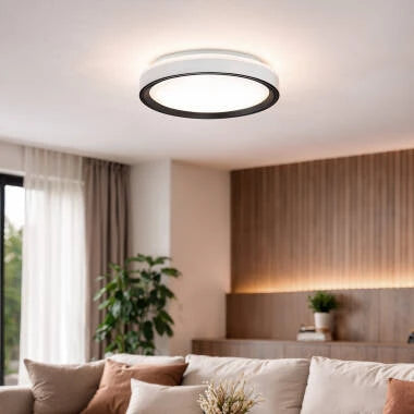 CANDIVO zwarte ronde LED plafondlamp van 40 cm